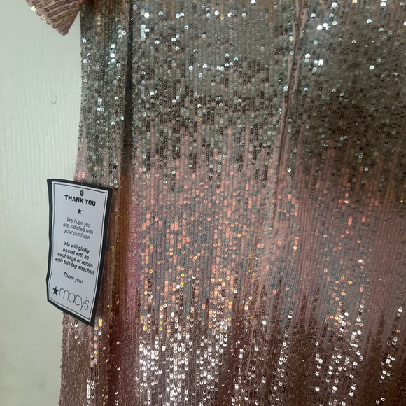 B. Darlin Trendy Plus Size Sequined Flutter-Sleeve Dress - Light - Picture 8 of 9